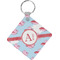 Flying Pigs Diamond Plastic Keychain w/ Name and Initial