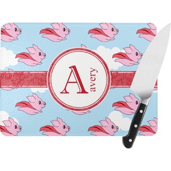 Flying Pigs Rectangular Glass Cutting Board (Personalized)