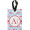 Flying Pigs Plastic Luggage Tag - Rectangular w/ Name and Initial
