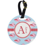 Flying Pigs Plastic Luggage Tag - Round (Personalized)