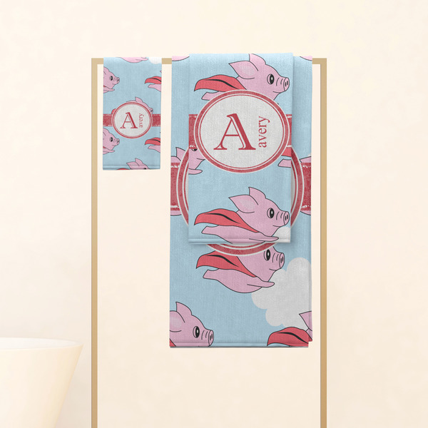 Flying Pigs Personalized Towel Set