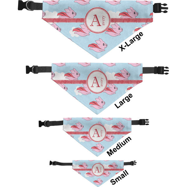 Flying Pigs Pet Bandana Sizes
