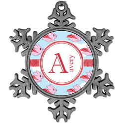 Flying Pigs Vintage Snowflake Ornament (Personalized)