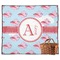 Flying Pigs Picnic Blanket - Flat - With Basket