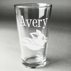 Flying Pigs Pint Glass - Engraved (Single) (Personalized)