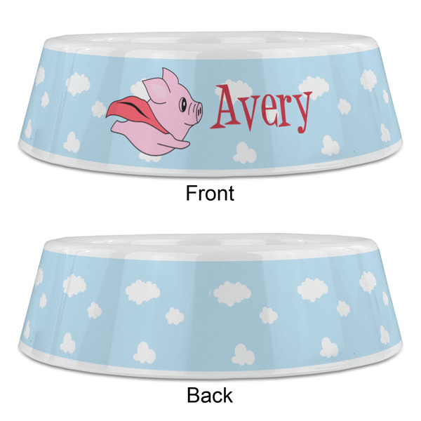 Flying Pigs Plastic Pet Bowls - Large - APPROVAL