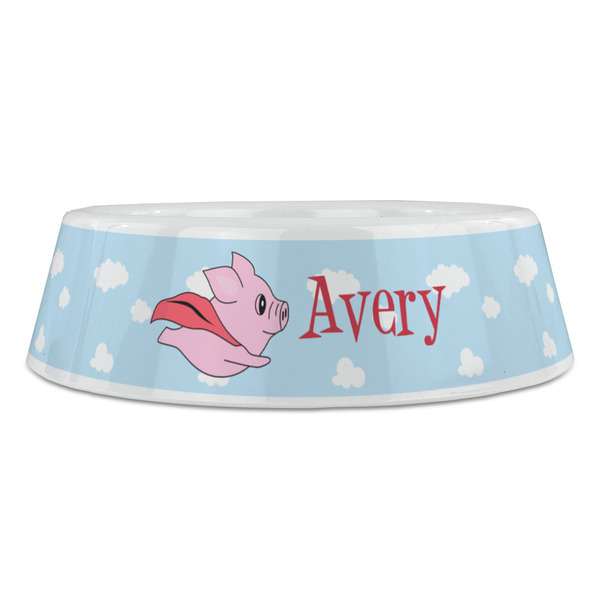 Flying Pigs Plastic Pet Bowls - Large - FRONT
