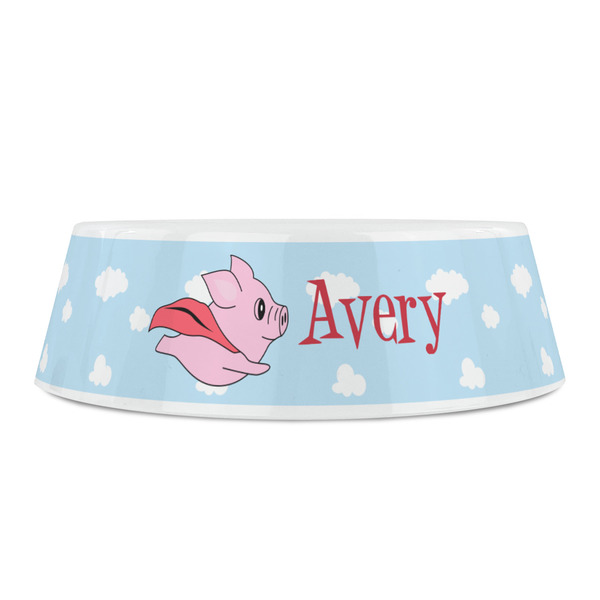 Flying Pigs Plastic Pet Bowls - Small - FRONT