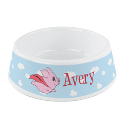 Flying Pigs Plastic Dog Bowl - Small (Personalized)