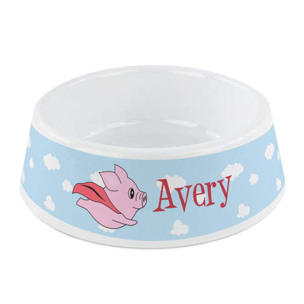 Custom Flying Pigs Plastic Dog Bowl - Small (Personalized)