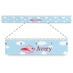Flying Pigs Plastic Ruler - 12" (Personalized)