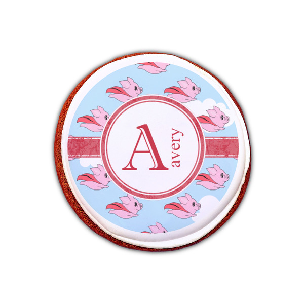 Flying Pigs Printed Icing Circle - XSmall - On Cookie