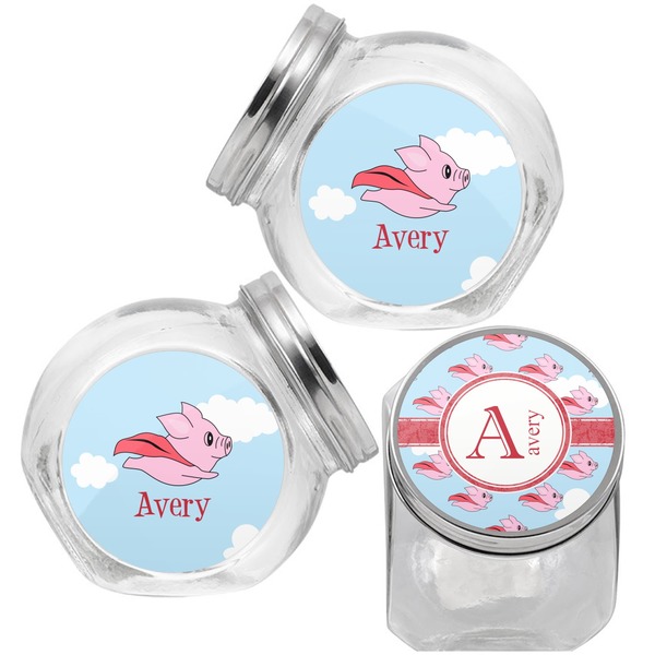 Flying Pigs Puppy Treat Jar - Top Left Right