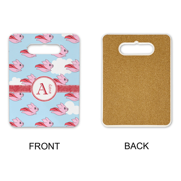 Flying Pigs Rectangle Trivet with Handle - APPROVAL