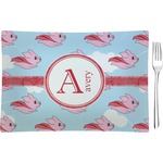 Flying Pigs Rectangular Glass Appetizer / Dessert Plate - Single or Set (Personalized)