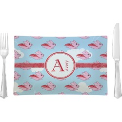Flying Pigs Glass Rectangular Lunch / Dinner Plate (Personalized)
