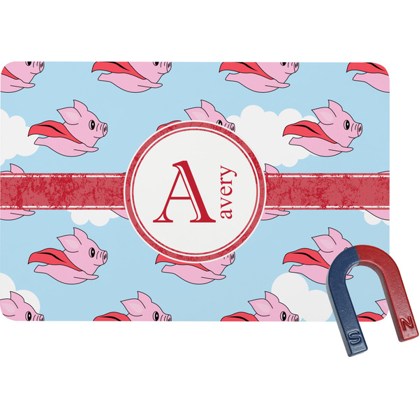 Custom Flying Pigs Rectangular Fridge Magnet (Personalized)