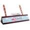 Flying Pigs Red Mahogany Nameplates with Business Card Holder - Angle