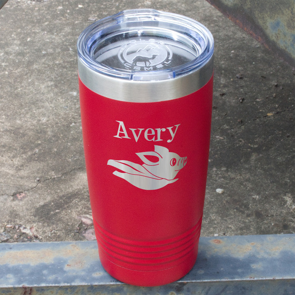 Flying Pigs Red Polar Camel Tumbler - 20oz - Angled