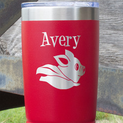Flying Pigs 20 oz Stainless Steel Tumbler - Red - Single Sided (Personalized)