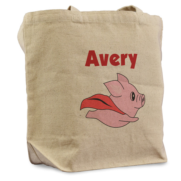 Custom Flying Pigs Reusable Cotton Grocery Bag (Personalized)