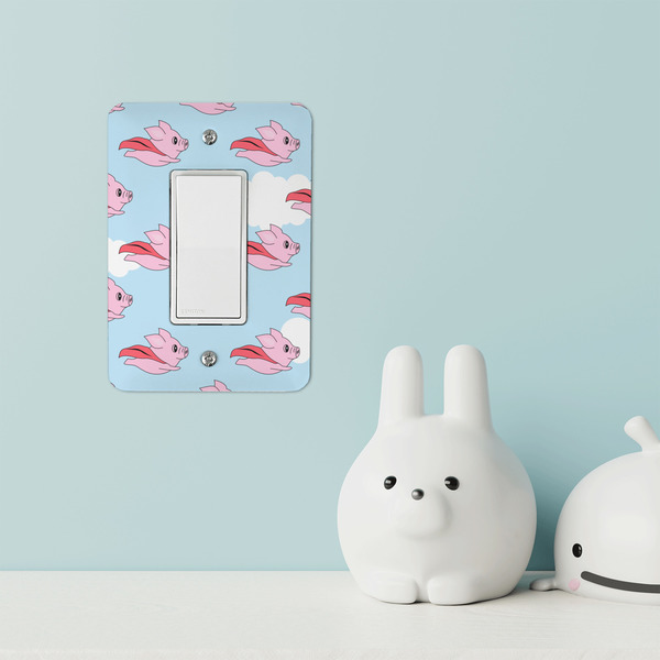 Flying Pigs Rocker Light Switch Covers - Single - IN CONTEXT