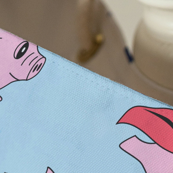 Flying Pigs Large Rope Tote - Close Up View