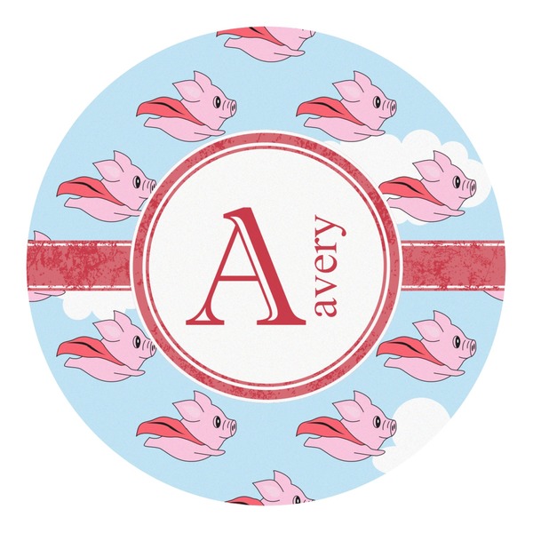 Custom Flying Pigs Round Decal - Small (Personalized)