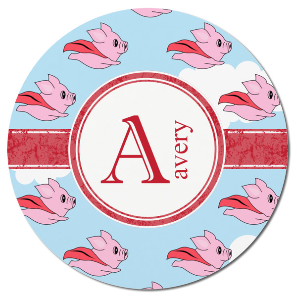 Flying Pigs Round Fridge Magnet - FRONT