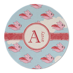 Flying Pigs Round Linen Placemat (Personalized)