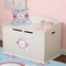 Flying Pigs Round Wall Decal on Toy Chest