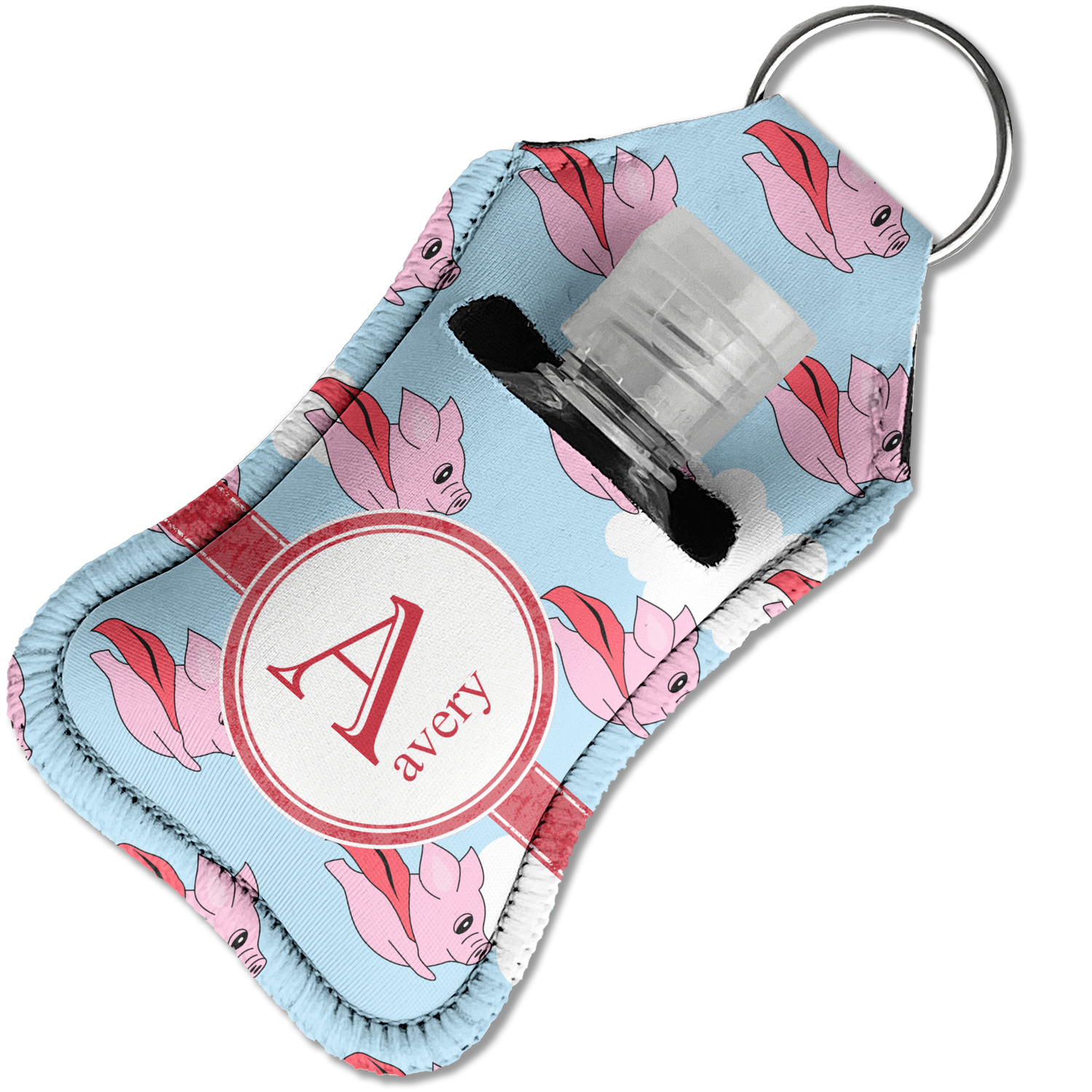 Custom Flying Pigs Hand Sanitizer & Keychain Holder (Personalized