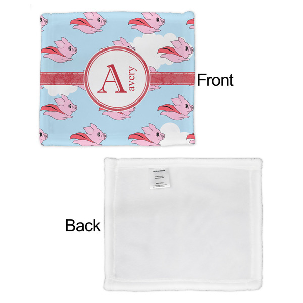Flying Pigs Security Blanket - Front & White Back View