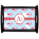 Flying Pigs Black Wooden Tray - Large (Personalized)