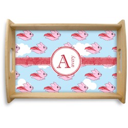 Flying Pigs Natural Wooden Tray - Small (Personalized)