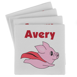 Flying Pigs Absorbent Stone Coasters - Set of 4 (Personalized)