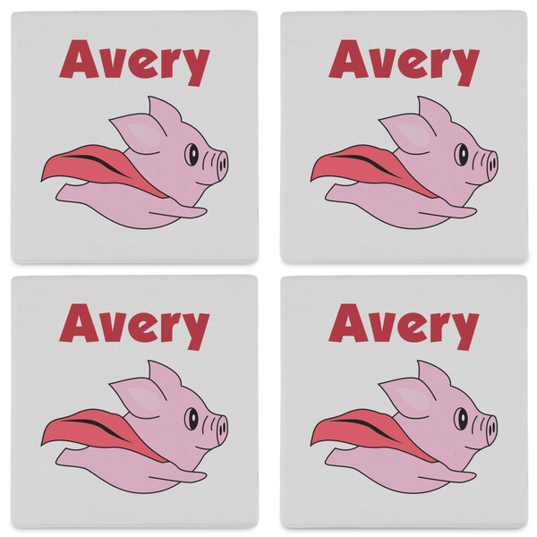Flying Pigs Set of 4 Sandstone Coasters - See All 4 View