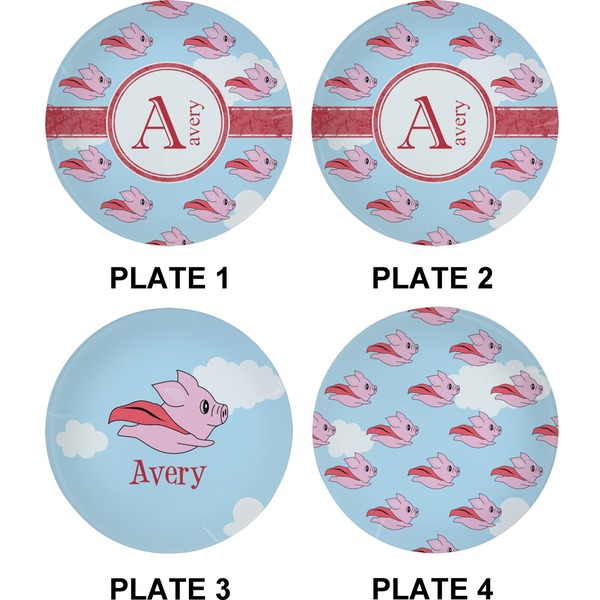 Flying Pigs Set of Appetizer / Dessert Plates (Approval)