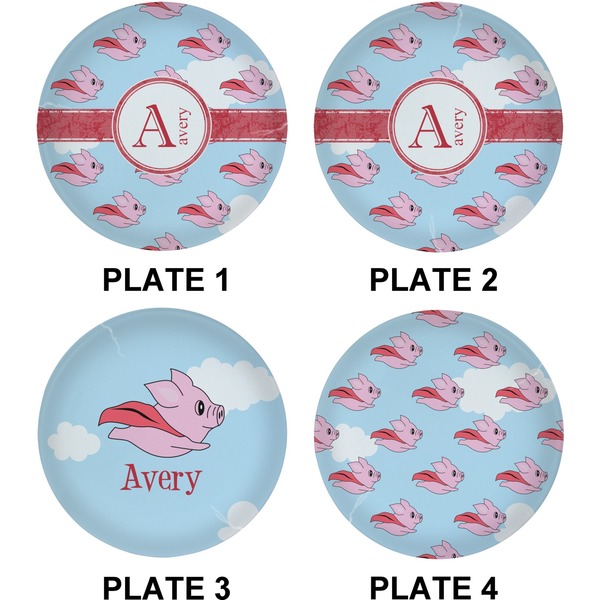 Flying Pigs Set of Lunch / Dinner Plates (Approval)