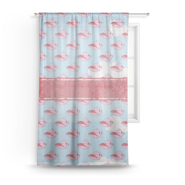 Custom Flying Pigs Sheer Curtain - 50"x84"