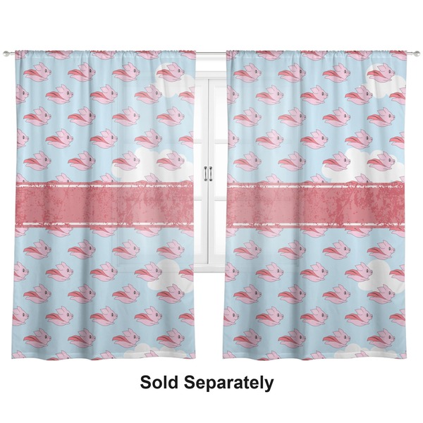 Flying Pigs Sheer Curtains