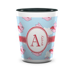 Flying Pigs Ceramic Shot Glass - 1.5 oz - Two Tone - Set of 4 (Personalized)