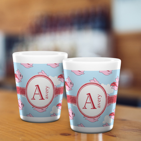 Flying Pigs Shot Glass - White - LIFESTYLE