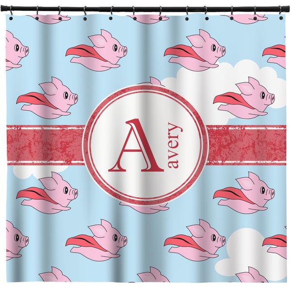 Custom Flying Pigs Shower Curtain - 71" x 74" (Personalized)