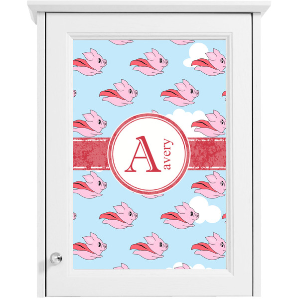 Flying Pigs Single White Cabinet Decal