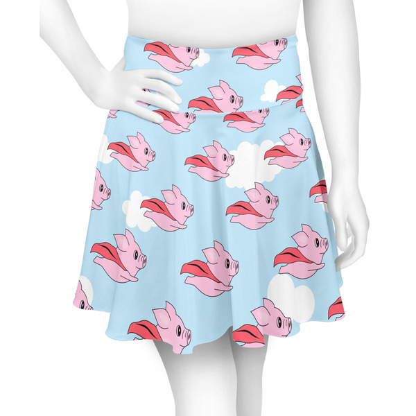 Custom Flying Pigs Skater Skirt - 2X Large