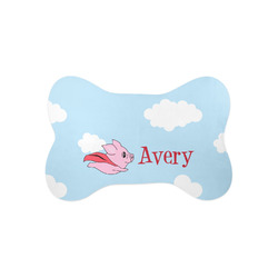 Flying Pigs Bone Shaped Dog Food Mat (Small) (Personalized)