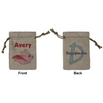 Flying Pigs Small Burlap Gift Bag - Front & Back (Personalized)
