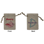 Flying Pigs Small Burlap Gift Bag - Front & Back (Personalized)