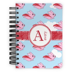 Flying Pigs Spiral Notebook - 5x7 w/ Name and Initial
